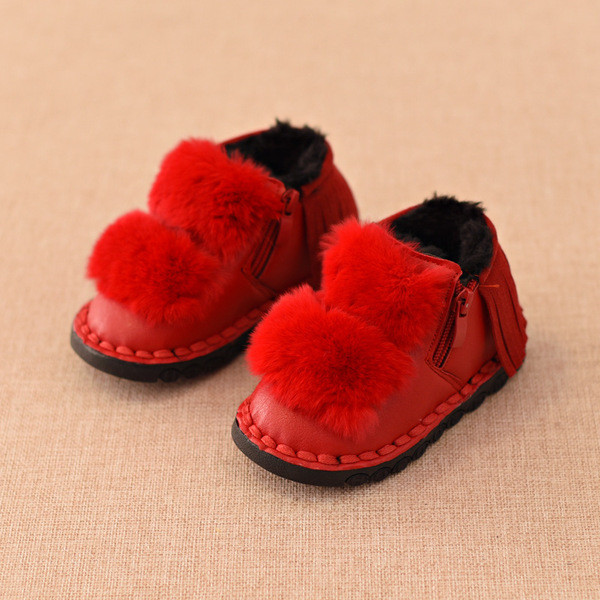 Cizme copii cu puf pentru fete in trei culori