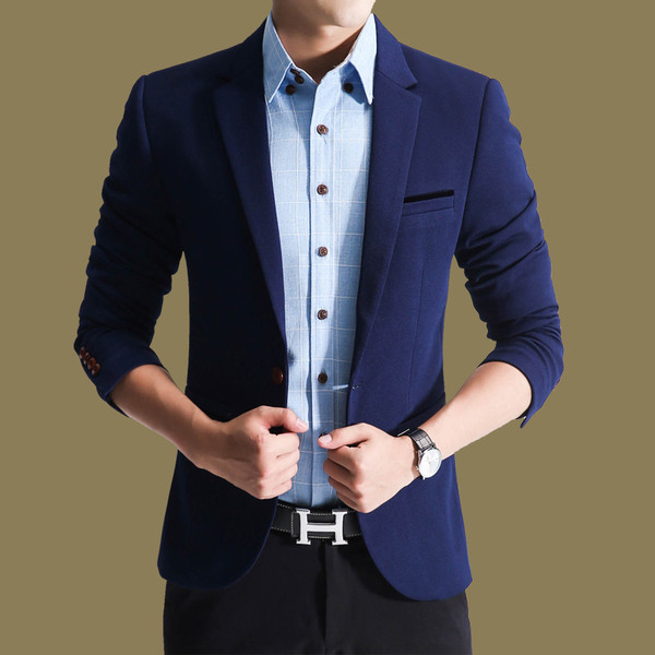 Мъжко официално сако с имитация джобове