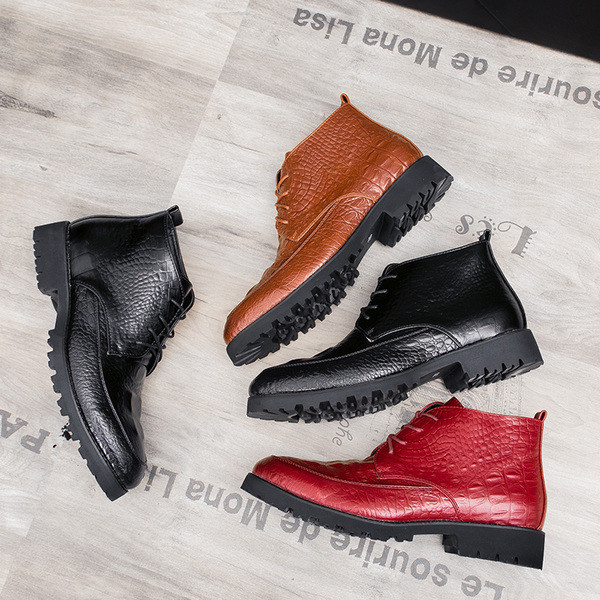 Cizme de bărbați stilate, în trei culori, cu talpă aspră