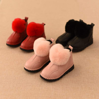 Modern children`s boots with down for girls in three colors