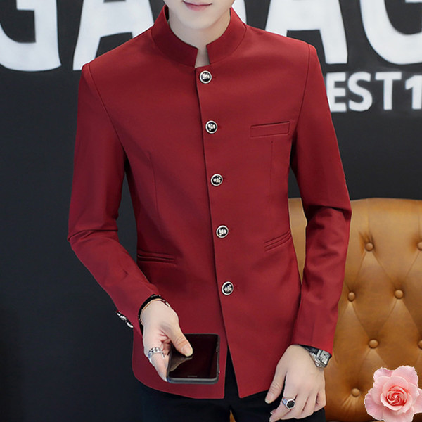 Jachetă modernă pentru bărbați cu guler în formă de O