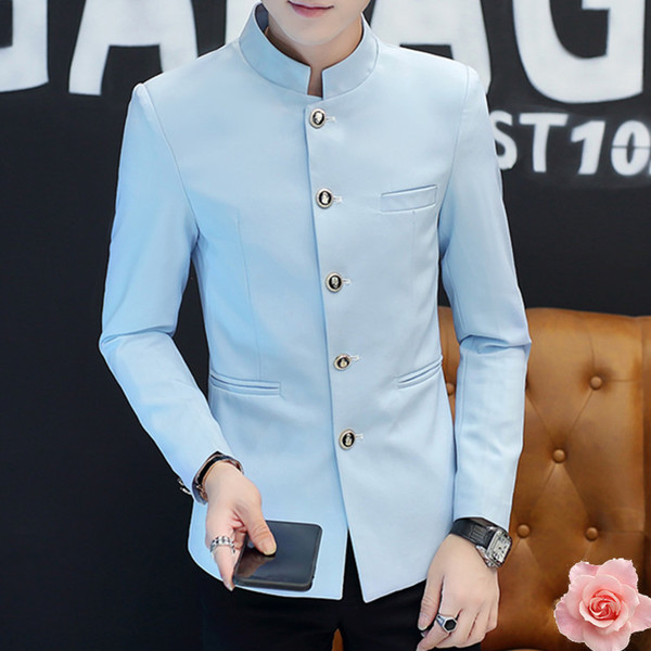 Jachetă modernă pentru bărbați cu guler în formă de O