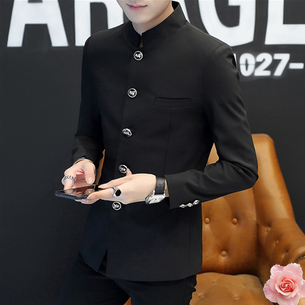 Jachetă modernă pentru bărbați cu guler în formă de O