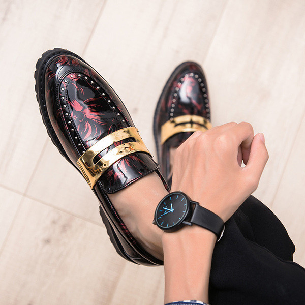 Mocasini moderni pentru barbati in trei culori cu decor metalic