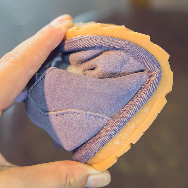 Модерни детски велурени боти за момичета в два цвята