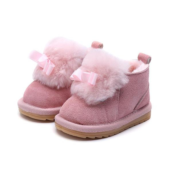 Модерни детски велурени боти за момичета в два цвята