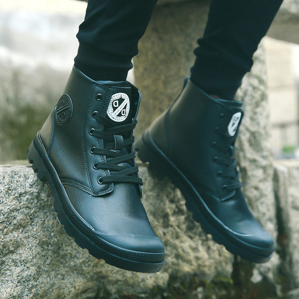 Cizme barbati din piele ecologica in doua culori