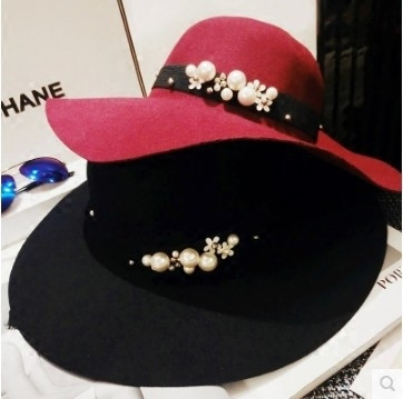 Palarie moderna de dama cu perle decorative in mai multe culori