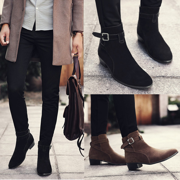 Стилни мъжки боти в кафяв и черен цвят - два модела 