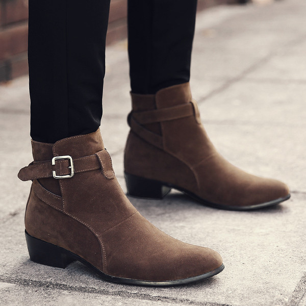 Стилни мъжки боти в кафяв и черен цвят - два модела 