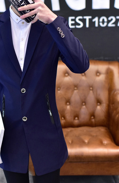 Jachetă lungă pentru bărbați cu decolteu în V