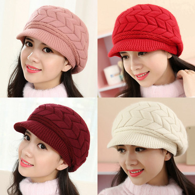 Women`s winter hat with visor in several colors