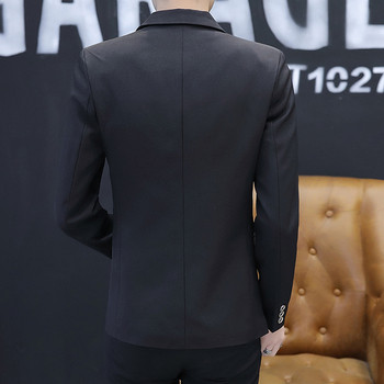 Мъжко модерно сако в три цвята с цветна бродерия