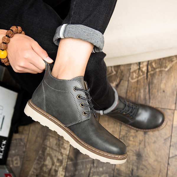 Елегантни мъжки боти от еко кожа в три цвята