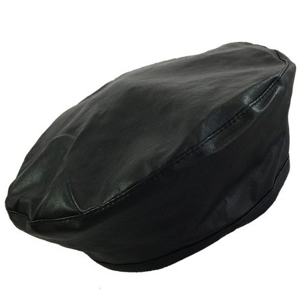 Palarie de dama din piele ecologica de culoare neagra