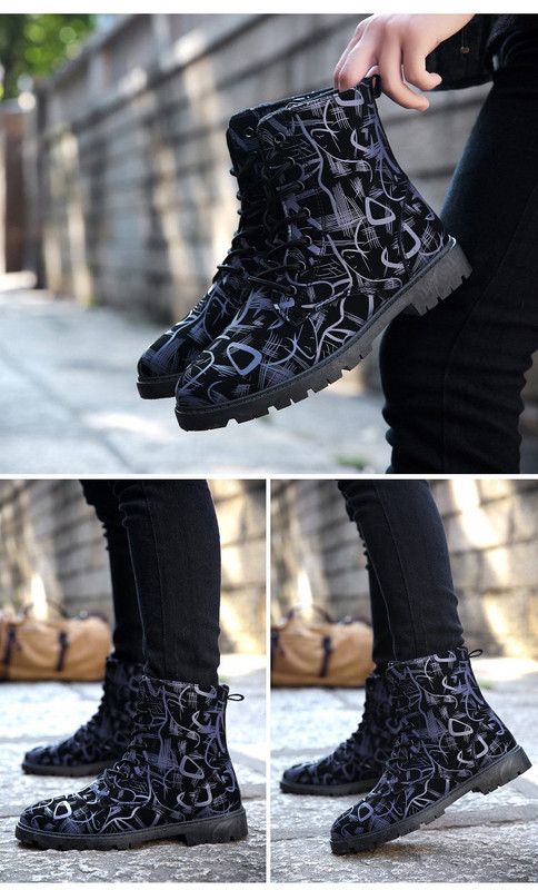 Cizme barbatesti in doua culori cu talpa aspra