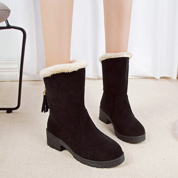 Cizme copii din piele intoarsa cu pandantiv in doua culori pentru fete