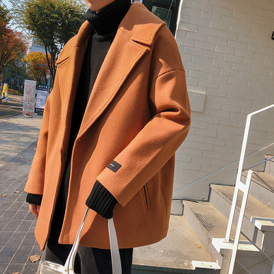 Спортно-елегантно мъжко палто в три цвята - широк модел