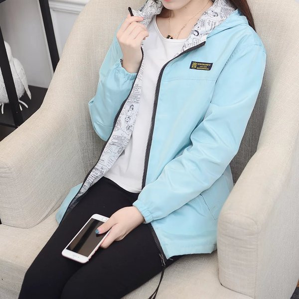 Geaca de dama cu doua fete si gluga in mai multe culori