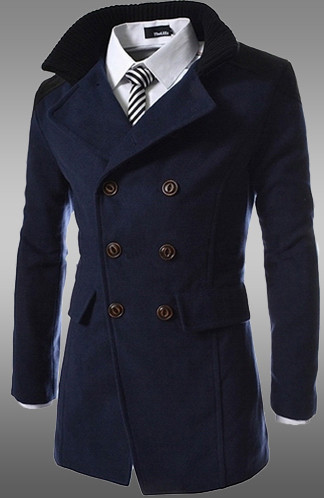 Стилно мъжко палто с копчета в три цвята