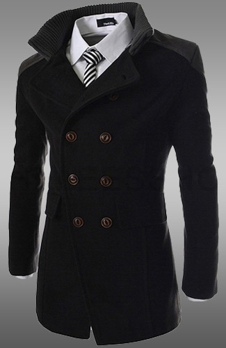 Стилно мъжко палто с копчета в три цвята