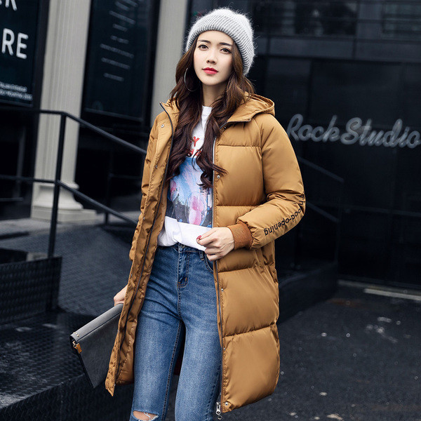 Geaca de dama lunga de iarna cu gluga in mai multe culori