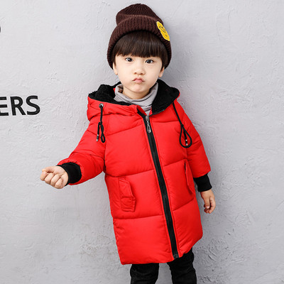 Μακρύ παιδικό μπουφάν σε τρία χρώματα για αγόρια