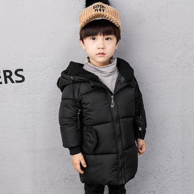 Μακρύ παιδικό μπουφάν σε τρία χρώματα για αγόρια