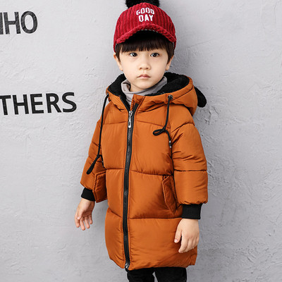 Μακρύ παιδικό μπουφάν σε τρία χρώματα για αγόρια