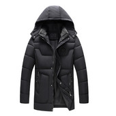 Модерно мъжко зимно яке с качулка в три цвята