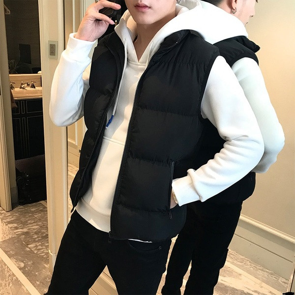 Modern férfi mellény magas gallérral, négy színben