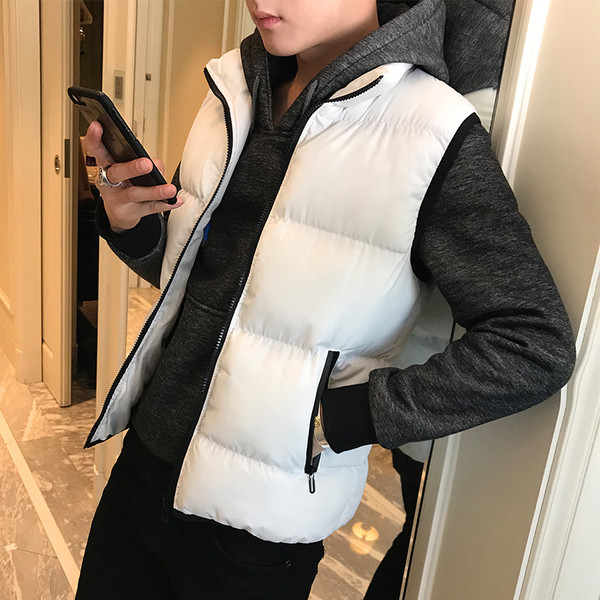 Modern férfi mellény magas gallérral, négy színben