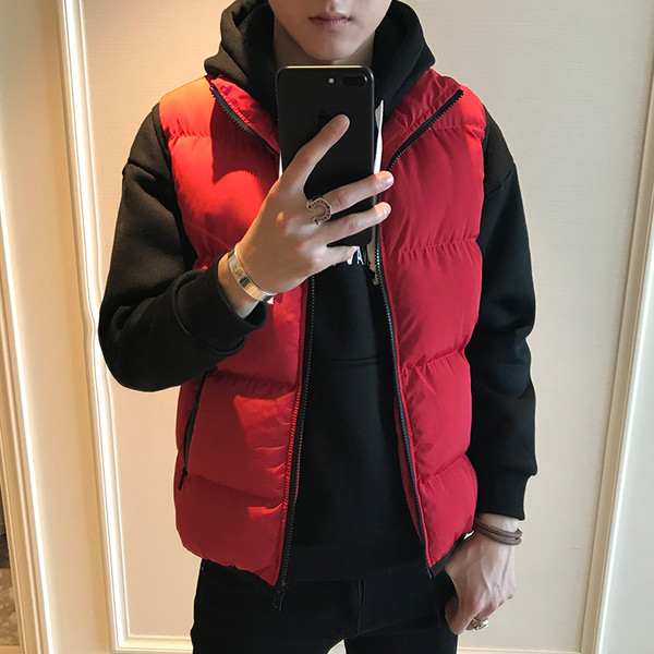 Modern férfi mellény magas gallérral, négy színben