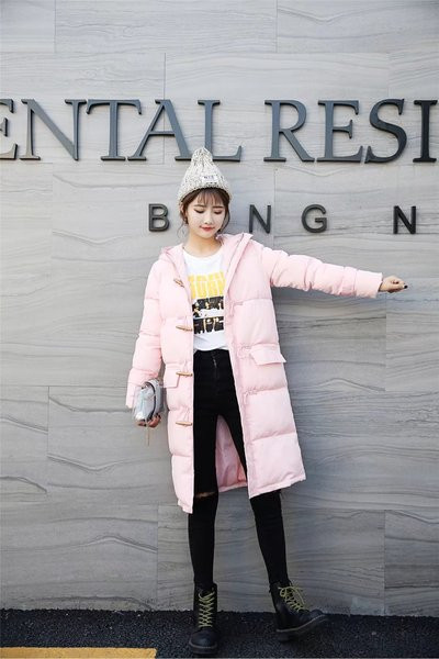 Modern hosszú női kabát három színben