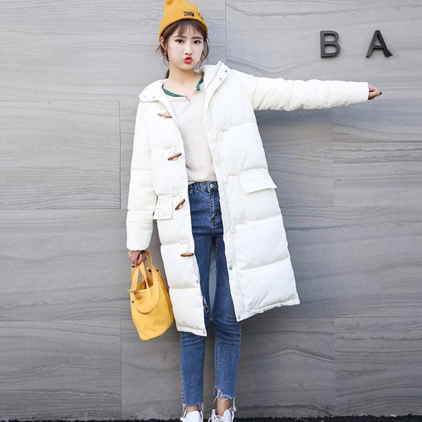 Modern hosszú női kabát három színben