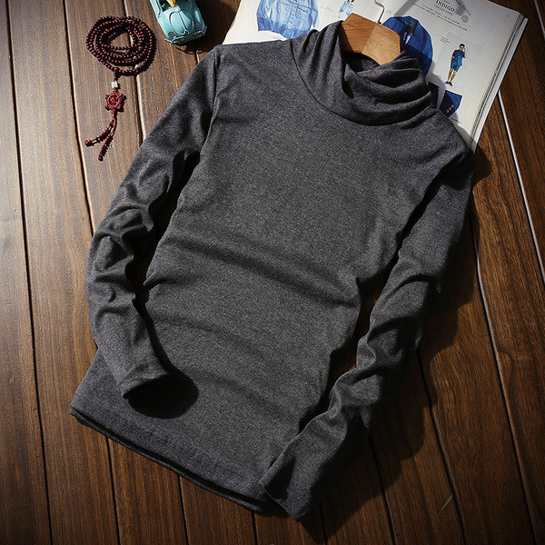 Мъжка тънка блуза с дълъг ръкав и поло яка в различни цветове