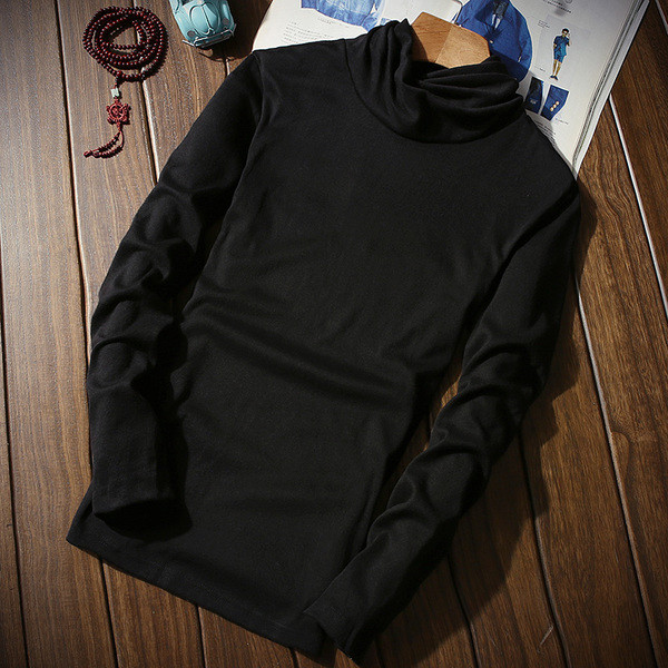 Мъжка тънка блуза с дълъг ръкав и поло яка в различни цветове