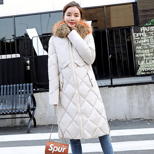 Hosszú női kabát pehellyel több színben