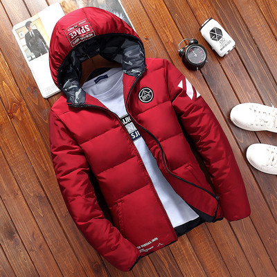 Ανδρικό μπουφάν  με κουκούλα και εφαρμογή σε διάφορα χρώματα