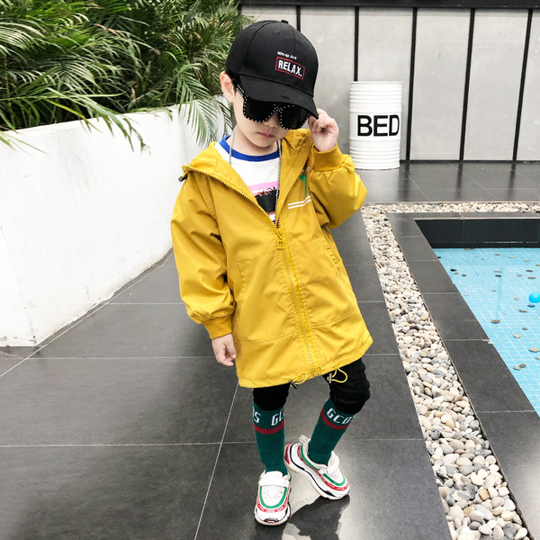 Модерно детско яке в два цвята - жълт и зелен