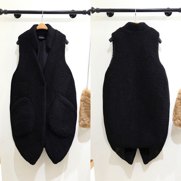 Γυναικείο μακρύ γιλέκο σε δύο χρώματα