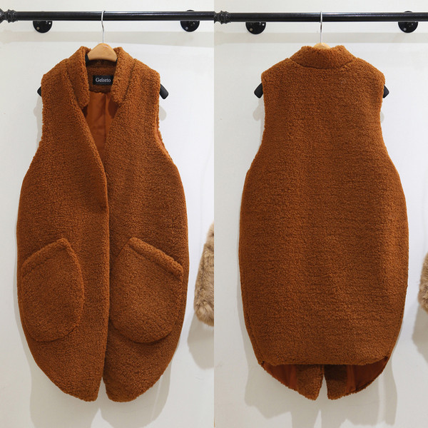 Γυναικείο μακρύ γιλέκο σε δύο χρώματα