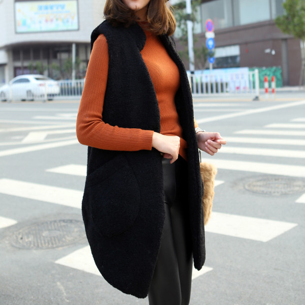 Γυναικείο μακρύ γιλέκο σε δύο χρώματα