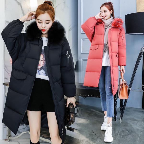 Зимно дълго дамско яке в три цвята 