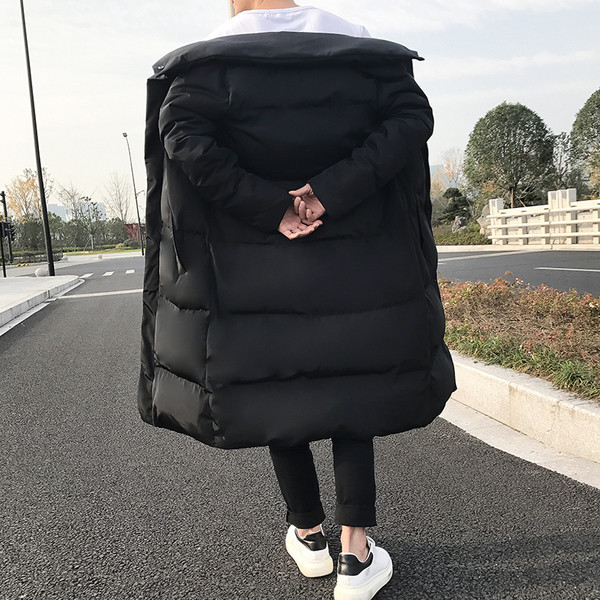 Дълго мъжко яке в черен цвят - два модела