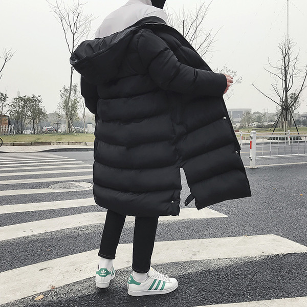 Дълго мъжко яке в черен цвят - два модела