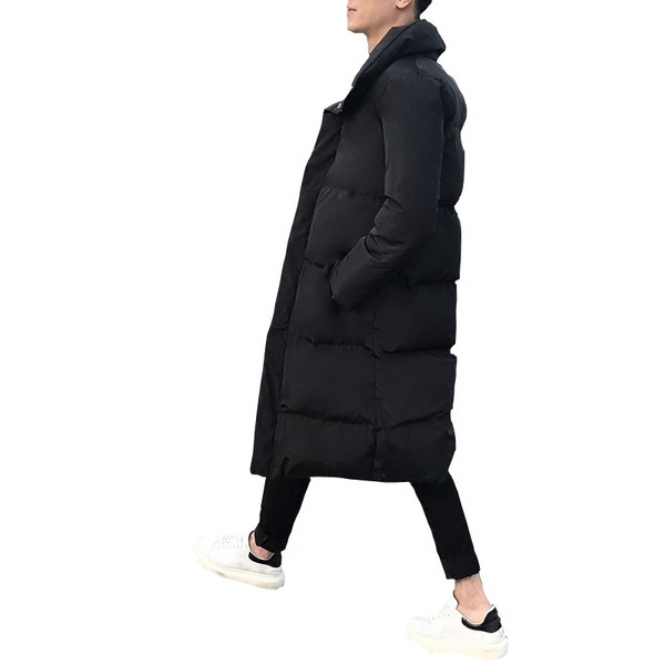 Дълго мъжко яке в черен цвят - два модела