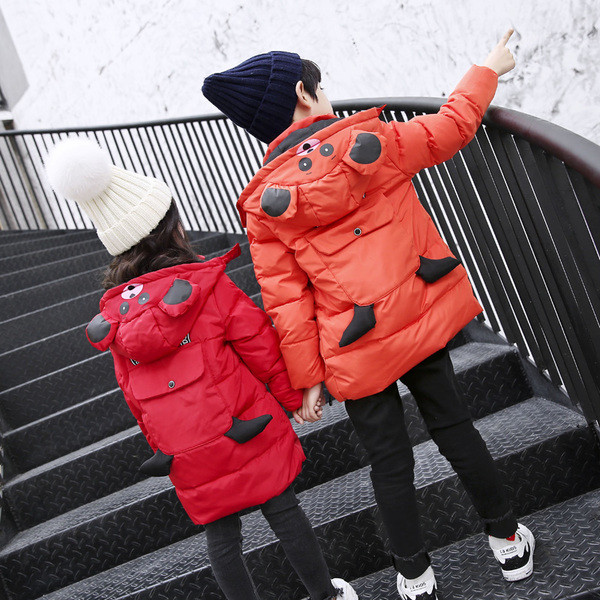 Geaca de iarna pentru copii cu elemente 3D potrivita pentru fete si baieti