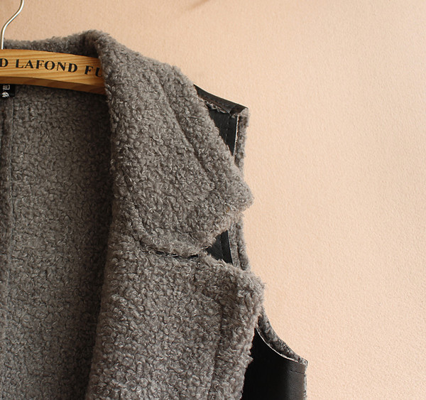 Γυναικέιο μοντέρνογιλέκο απο έκο δέρμα με επένδυση σε τρία χρώματα