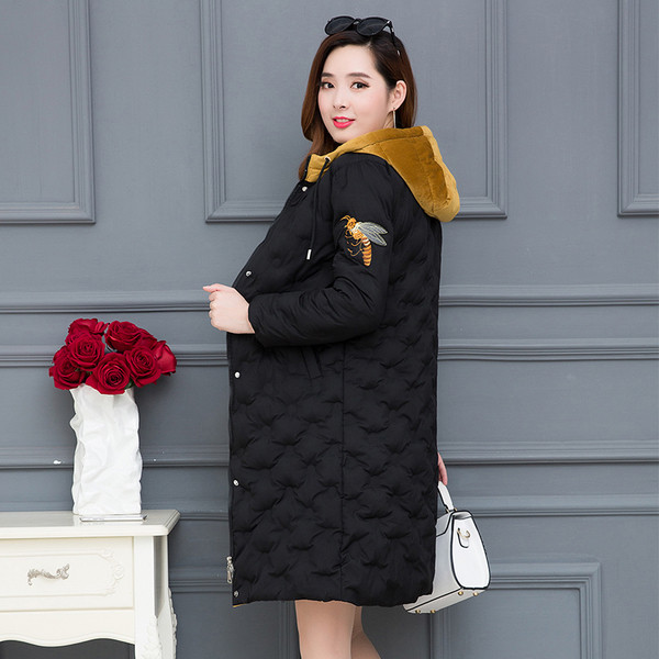 Дамско дълго яке с бродерия в два цвята